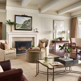 Elegant Styled Living Space with a Fireplace