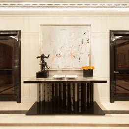 Park Avenue Apartment, Elegant Elevator Entryway, High Gloss, Black and White