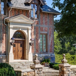French Normandy Residence Front Door Entry