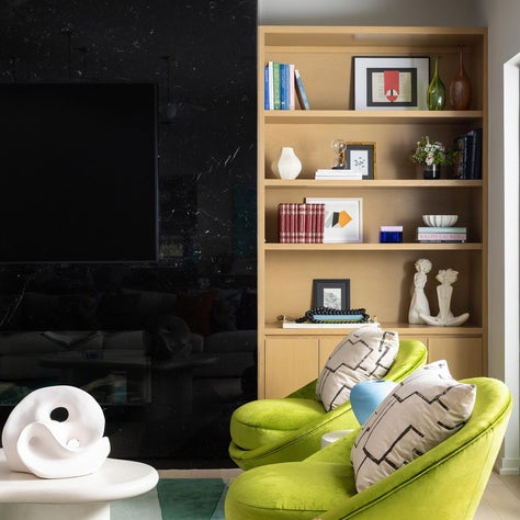 Laura U Design Collective, cover: A vignette of a colorful living room