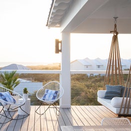 Bohemian Beach House Balcony - Rockers & Porch Swing 