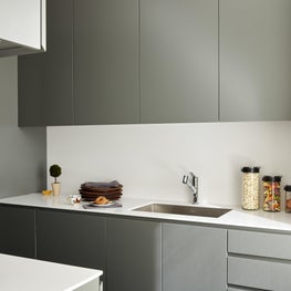 Chic grey kitchen with modern cabinetry
