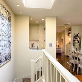 Loft with skylight and double height staircase