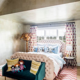 Seattle. Daughter's Bedroom with vintage Palm Tree Floor Lamp by Herman Koegel. 