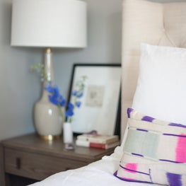 Master Bedroom, Nashville, TN - Fun Mudcloth Bolster Pillow 