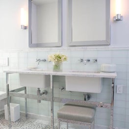 Hudson Street Brownstone/Modern Bathroom/His and Hers