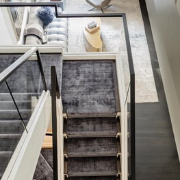 Beacon Hill Custom Glass Paneled Staircase with LED Lighting 