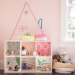 Little Girl's Room - Custom Dollhouse - Pink Walls & Toys