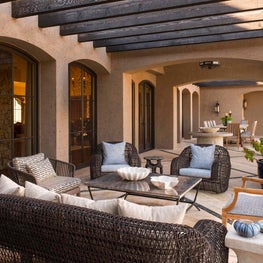 This outdoor living space is the perfect place to relax 