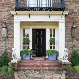 Welcoming entrance to French country home