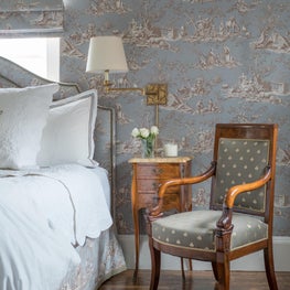 Traditional Toile Bedroom in Beacon Hill
