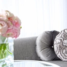 Texture and detail within soft furnishings creating glamour and luxury 