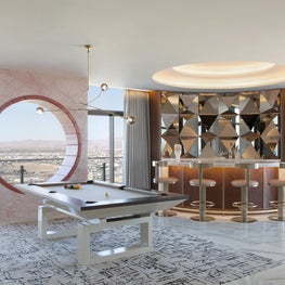 Cosmopolitan of Las Vegas - bar with mirrored splash back and pool table