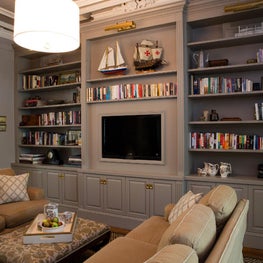 Garden Street Brownstone/Modern Living Room/Media Center/Library