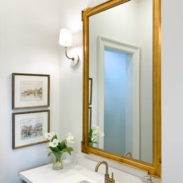 Portfolio: Hello gorgeous! We're enjoying the view here at East Shore, where we updated the powder bath with a gilded touch.