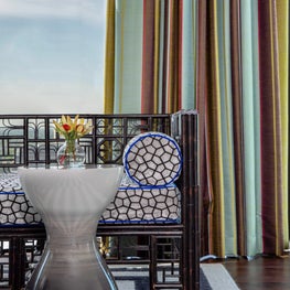 Portfolio: Sophisticated and Colorful Sitting Area with Fabulous Views of Houston, Texas