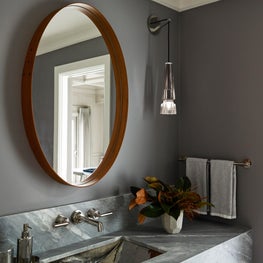 Whispers of Elegance - Powder Room with Jonathan Browning's Chamonix Sconce