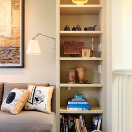 Bookshelf detail in family room