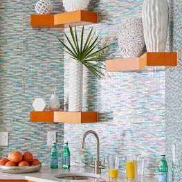 Coastal chic entertaining bar