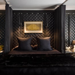 Lake Shore Drive Residence No. 2 Master Bedroom with Black Acoustical Blankets.