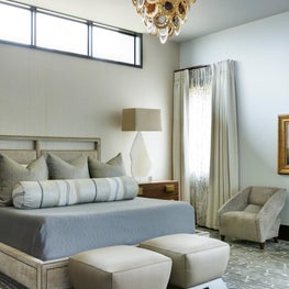 Guest bedroom with clean lines and texture
