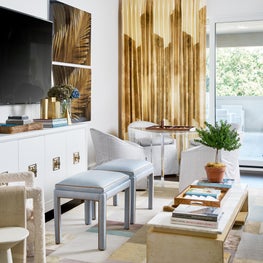 Game Room with Benches and Custom Drapery