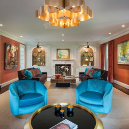 Eclectic style and contemporary furniture in an updated Main Line manor house.