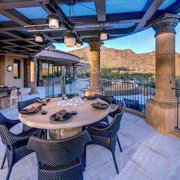 Stylish outdoor furnishings are as beautiful and comfortable as the interior