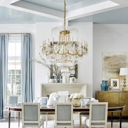 Southeastern Showhouse light blue dining room
