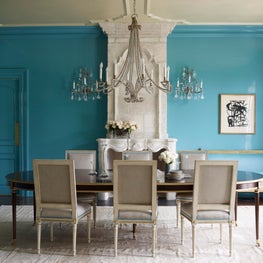 Chic blue dining room