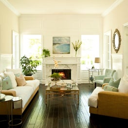 Simple, elegant family room with modern touches