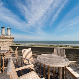 Oceanfront Roofdeck and Brick Chimney with Lead Coated Copper Chimney Caps