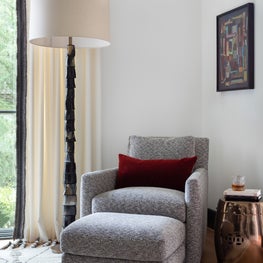 Portfolio: Modern home office with grey sofa in a Houston home