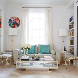 Seating area in a master bedroom in a townhouse in Belgravia, London.