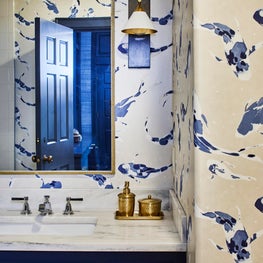 Statement Wallpaper For His Office Bath