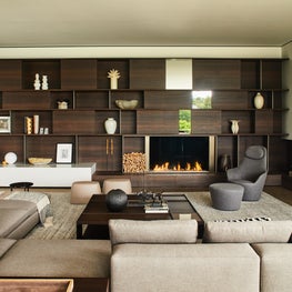 main family room with fireplace