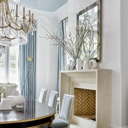 Southeastern Showhouse dining room with fireplace