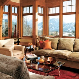 Aspen, CO - Family Room, western reclaimed wood and artisan furnishings