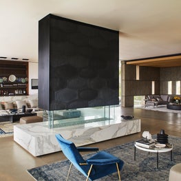 Living room and library