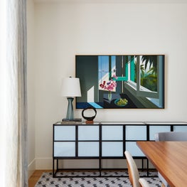 Marin County Family Home Dining Room with a Custom Ted Boerner Buffet
