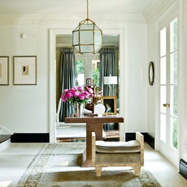 At Home bright foyer with geometric light
