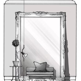 Lake Shore Drive residence in-progress Living Room rendering