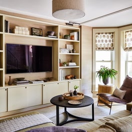 Hudson Street Brownstone I Media Room | Custom Millwork | Wallcoverings