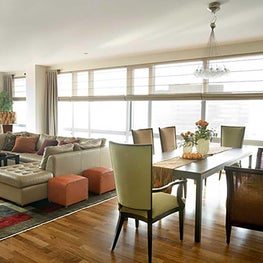 High rise living in grand style: modern ambiance with traditonal accent pieces