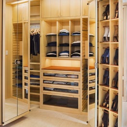 Custom built-ins designed to perfection to hold your elegant personal belongings
