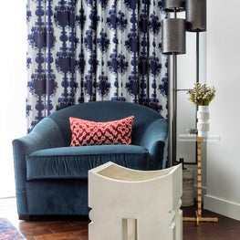 Portfolio: Bedroom Sitting Area with a Dark Blue Chair