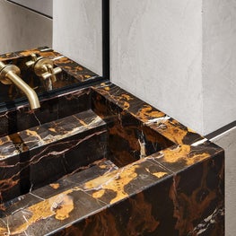 Lucas Gold Polished Marble Powder Room Sink