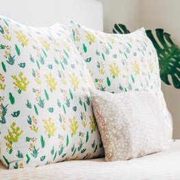 Bedding Detail at Beach House in Anna Maria, Florida 