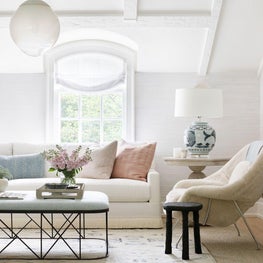 Study, Phillip Jeffries Wallcovering, Oscar Isberian Rug, Holly Hunt Coffee Table, Windy Chien Lighting