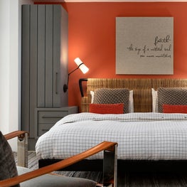 Guest bedroom with custom built-in